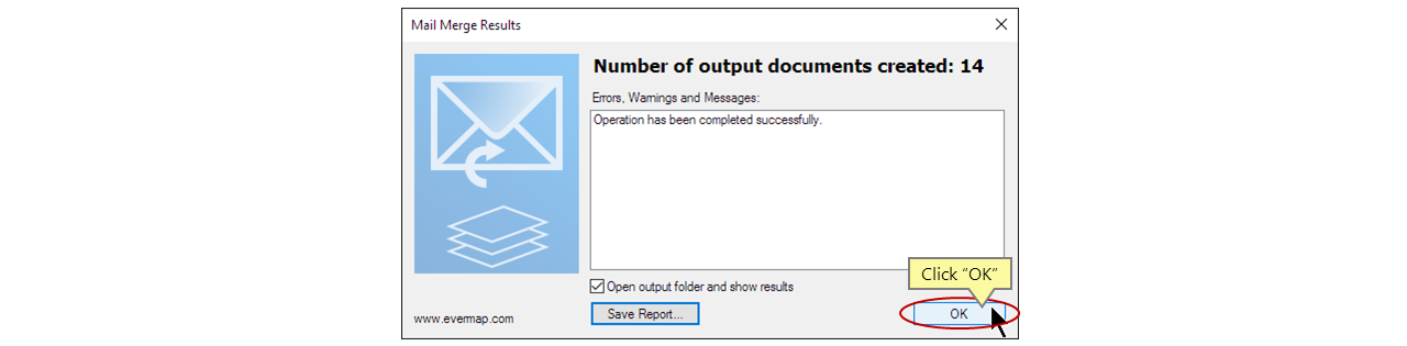 Open an output folder